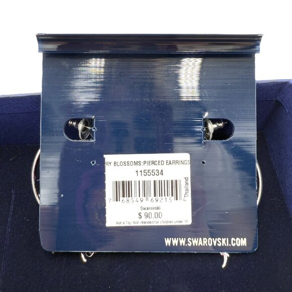 Swarovski Disney Crystal Tinker Bell Cherry Blossom Hoops Earrings Silver NEW - Picture 3 of 9